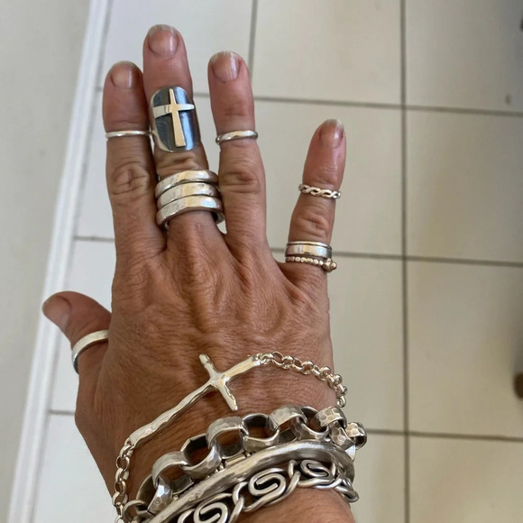 Sterling Silver Sherman Infinity Cross Ring Collectors piece Holy Trinity - Picture 2 of 14